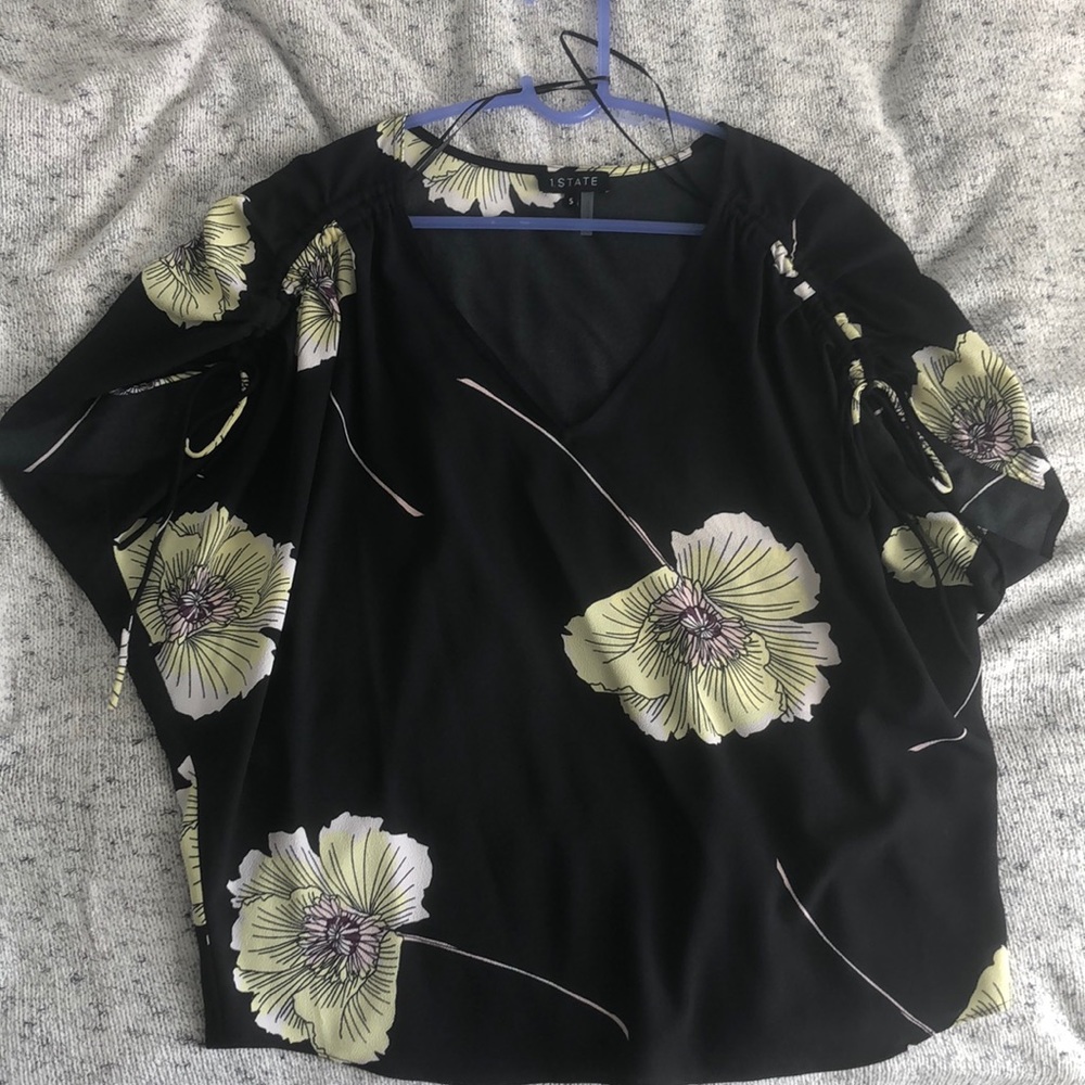 Black v-neck blouse